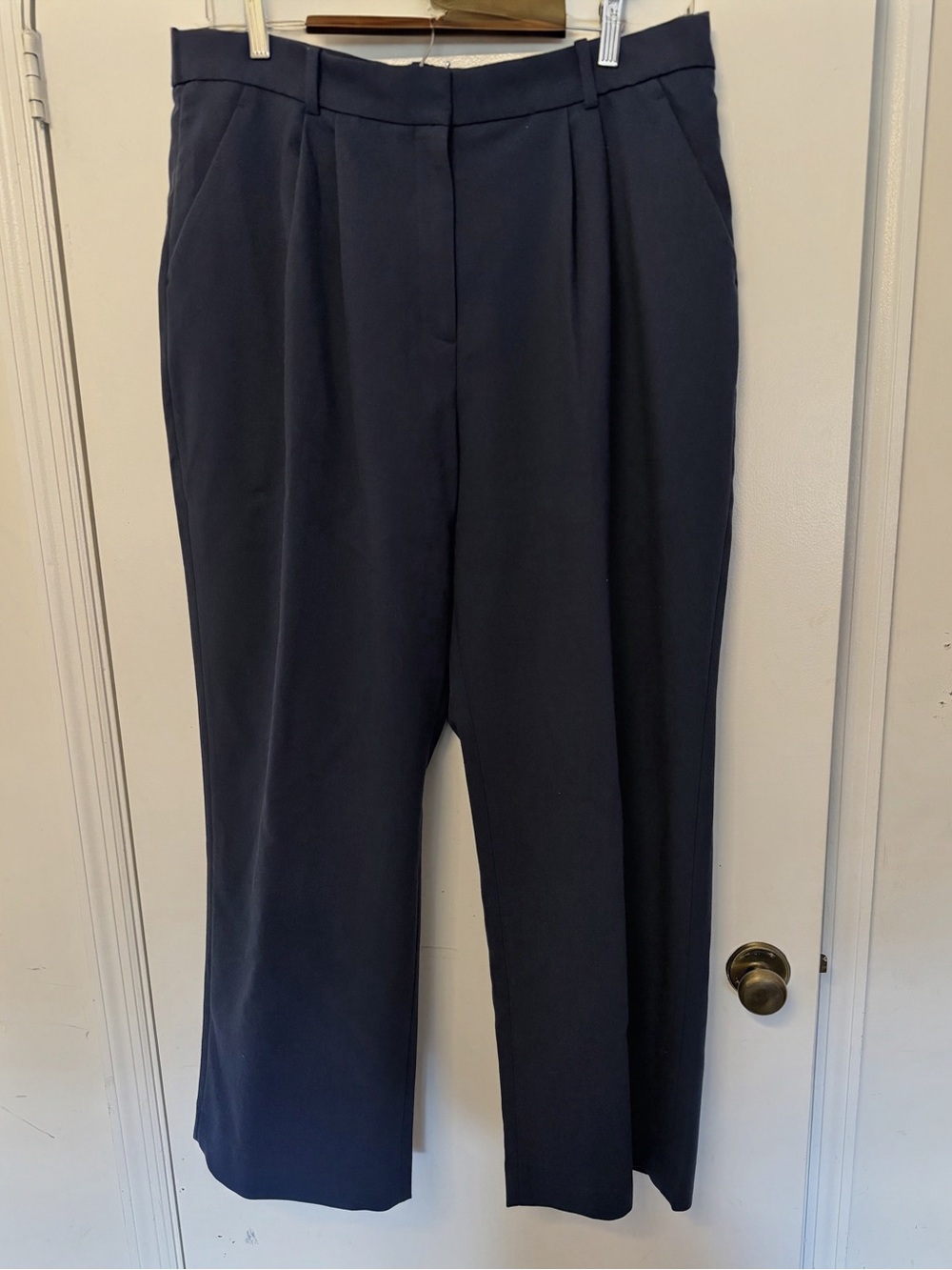 Abercrombie & Fitch Sloane Curve Love Tailored Wide Leg Pant Navy 18 34R